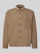 REVIEW Regular Fit Freizeithemd mit Strukturmuster in Beige, Größe XL