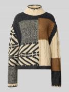 Jake*s Casual Strickpullover mit Zopfmuster in Ecru, Größe L
