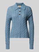 Scotch & Soda Strickpullover mit Zopfmuster in Jeansblau, Größe L