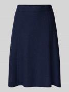 Christian Berg Woman Knielanger Rock aus Viskose-Woll-Mix in Dunkelbla...