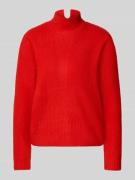 ICHI Strickpullover mit Stehkragen und überschnittenen Schultern in Ro...