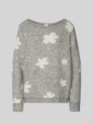 ICHI Strickpullover mit floralem Allover-Print Modell 'Kamara' in Mitt...