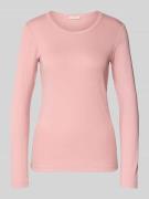 Tom Tailor Regular Fit Langarmshirt aus Baumwoll-Mix in Pink, Größe L