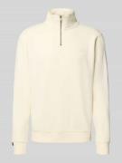 Superdry Sweatshirt mit Troyer-Kragen und Logo-Stitching in Offwhite, ...