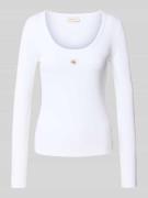 Calvin Klein Jeans Longsleeve mit Label-Detail in Weiss, Größe L
