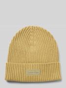 CK Calvin Klein Strickmütze mit Kaschmir-Anteil und Label-Patch in Sen...