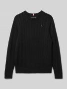 Tommy Hilfiger Teens Regular Fit Strickpullover aus reiner Baumwolle i...