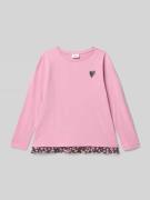 s.Oliver RED LABEL A-Linien Langarmshirt aus reiner Baumwolle in Pink,...