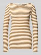 Marc O'Polo Shaped Fit Langarmshirt aus reiner Baumwolle in Sand, Größ...