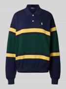 Polo Ralph Lauren Sweatshirt mit Logo-Stitching und Polokragen in Mari...