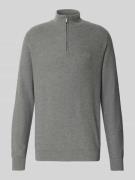 Fynch-Hatton Strickpullover mit Troyer-Kragen in Mittelgrau, Größe L