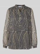 More & More Blusenshirt mit V-Ausschnitt in Schilf, Größe 34