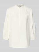 More & More Blusenshirt mit kurzer Knopfleiste in Offwhite, Größe 36