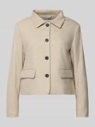 More & More Relaxed Fit Jacke mit Viskose-Anteil in Taupe, Größe 36