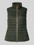 camel active Regular Fit Steppweste mit Logo-Patch in Gruen, Größe 34