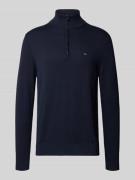 Tommy Hilfiger Regular Fit Troyer aus reiner Baumwolle in Marine, Größ...