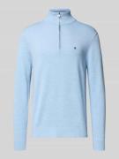 Tommy Hilfiger Regular Fit Troyer aus reiner Baumwolle in Hellblau, Gr...