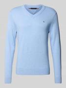 Tommy Hilfiger Regular Fit Pullover aus Baumwoll-Kaschmir-Mix in Hellb...