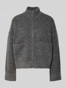 Selected Femme Loose Fit Cardigan aus Woll-Mix Modell 'SIA' in Dunkelg...