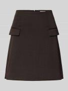 ICHI Minirock mit Pattentaschen Modell 'KATE' in Dunkelbraun, Größe XS