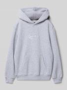 KARL KANI Relaxed Fit Hoodie mit Logo-Stitching in Mittelgrau Melange,...
