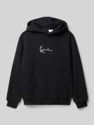 KARL KANI Regular Fit Hoodie aus Baumwoll-Mix mit Logo-Stitching in Bl...
