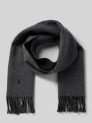 Polo Ralph Lauren Schal aus Wolle mit Logo-Stitching und Fransen in Bl...