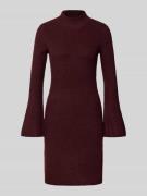 Noisy May Minikleid mit geripptem Stehkragen in Bordeaux, Größe M