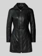 Cabrini Ledermantel aus echtem Lammfellnappa mit Stehkragen in Black, ...