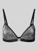 HUGO BH mit Plissee-Besatz Modell 'PLISSE' in Silber, Größe L