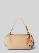 Seidenfelt Handtasche mit Anhänger Modell 'Lyby' in Beige, Größe 1