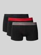 HUGO Regular Fit Trunks aus Baumwoll-Mix im 3er-Pack in Black, Größe L