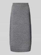 MOS MOSH Wollrock mit geripptem Saum Modell 'Bryndis' in Dunkelgrau, G...