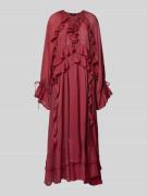 Copenhagen Muse Maxikleid mit Rüschen Modell 'NORMA' in Dunkelrot, Grö...