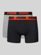 PUMA Trunks mit elastischem Logo-Bund im 2er-Pack in Black, Größe L