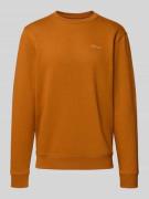 Blend Sweatshirt mit Rundhalsausschnitt und Logo in Cognac, Größe L
