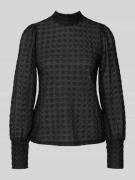 Vero Moda Regular Fit Spitzenbluse mit Mock Neck Modell 'BECCA' in Bla...