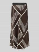 Someday Midirock aus reiner Viskose Modell 'Odini' in Dunkelbraun, Grö...