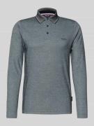 HECHTER PARIS Longsleeve mit Polokragen und kurzer Knopfleiste in Mitt...