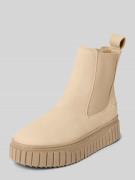 Tamaris Chelsea Boots aus echtem Leder in Beige, Größe 40