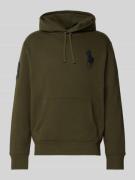 Polo Ralph Lauren Hoodie mit Logo-Stitching und Känguru-Tasche in Oliv...