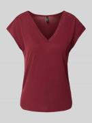 Only Relaxed Fit T-Shirt aus Modal-Mix Modell 'FREE LIFE' in Dunkelrot...