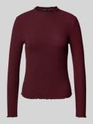 Only Slim Fit Langarmshirt mit Viskose-Anteil Modell 'LEMMA' in Bordea...