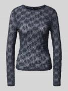Only Slim Fit Langarmshirt aus Baumwoll-Mix Modell 'LOLA' in Rauchblau...