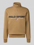 Polo Ralph Lauren Sweatshirt mit Label-Print in Khaki, Größe L
