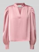 Neo Noir Regular Fit Bluse mit Tunikakragen Modell 'Rosslyn' in Hellro...