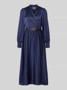 Rinascimento Cocktailkleid in Wickel-Optik mit V-Ausschnitt in Blau, G...