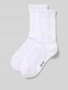 Snocks Socken mit Label-Stitching im 2er-Pack in Weiss, Größe 39-42