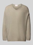 Hemisphere Strickpullover aus Kaschmir-Seide-Mix in Oliv, Größe 34