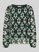 ZABAIONE Blusenshirt mit Rundhalsausschnitt und Plisseefalten in Dunke...